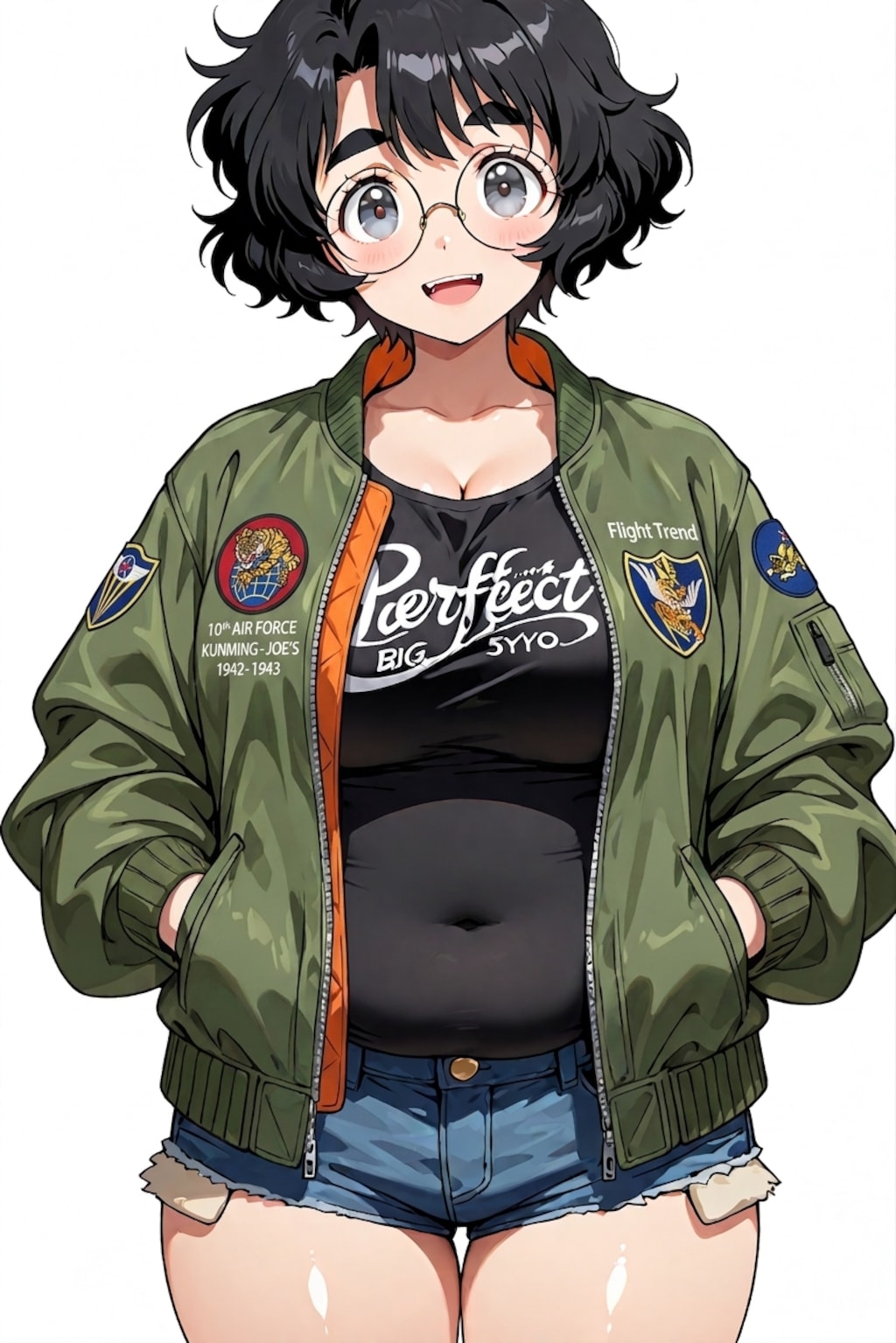 にこたまさんとフライトジャケット