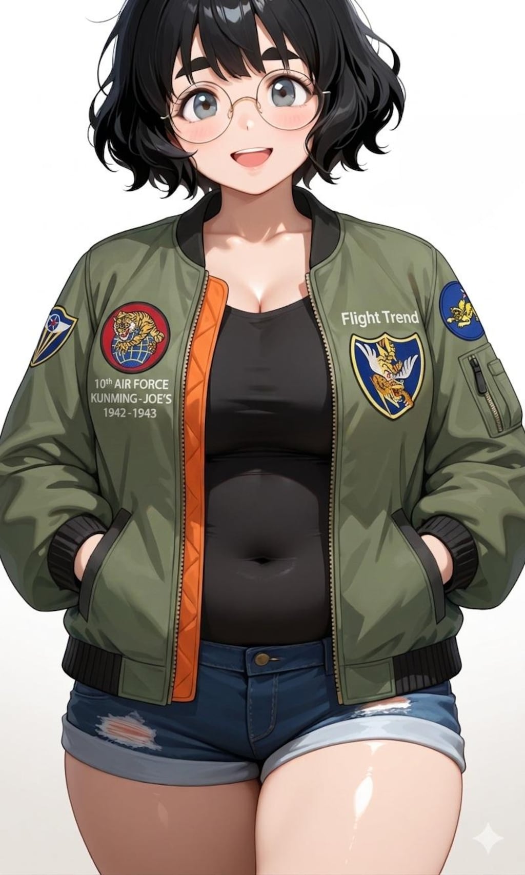 にこたまさんとフライトジャケット