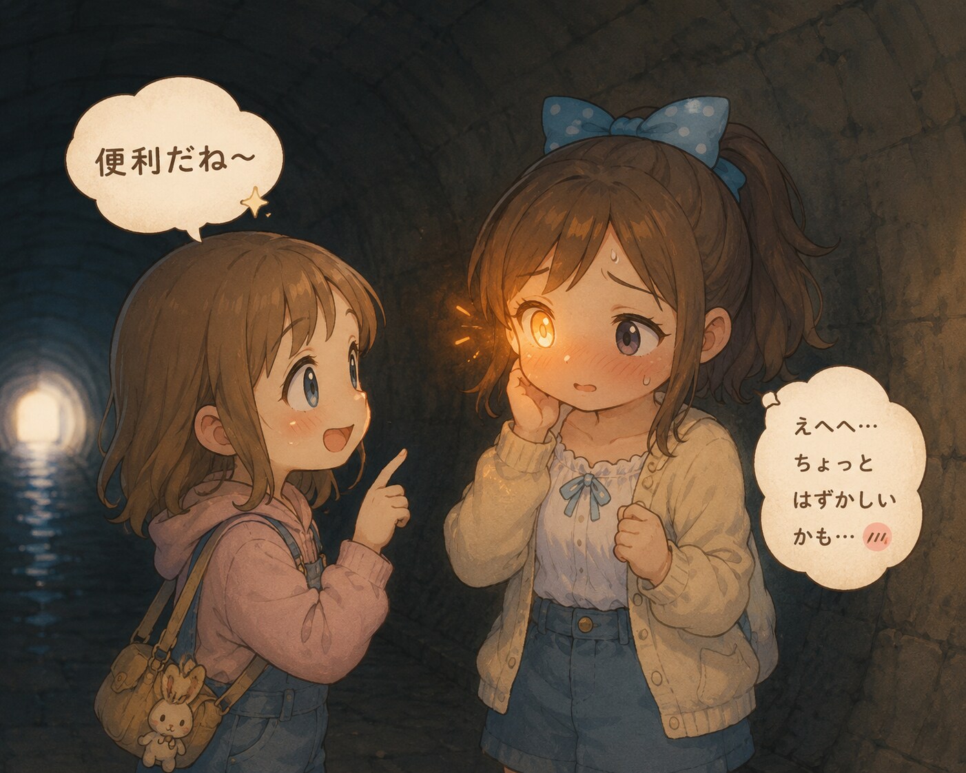 暗闇で目が光る