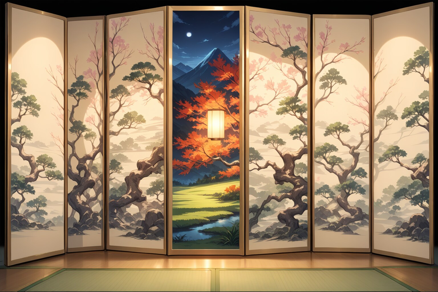 -風景屏風- | の人気AIイラスト・グラビア