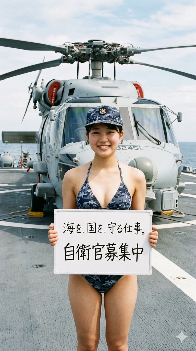 ６日の女性海上自衛官