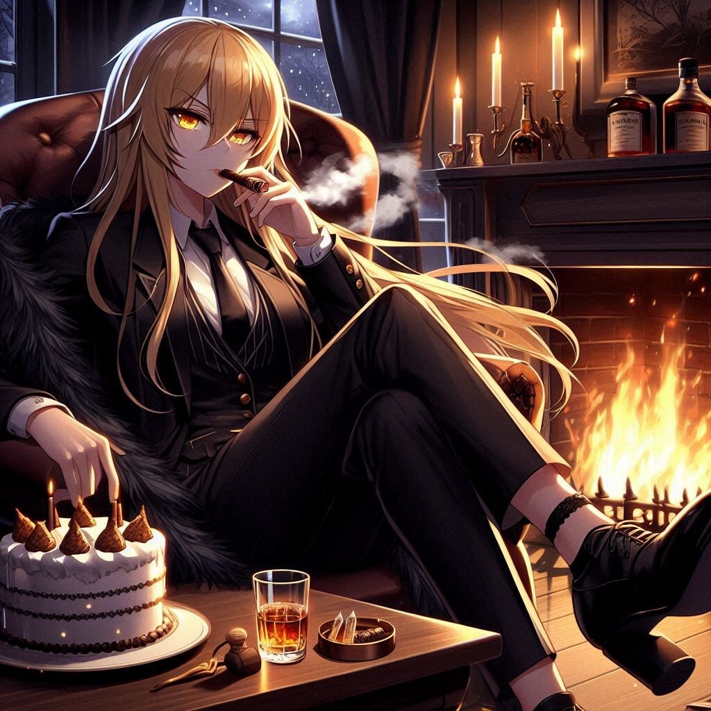 暖炉の部屋で寛ぐエリザベス