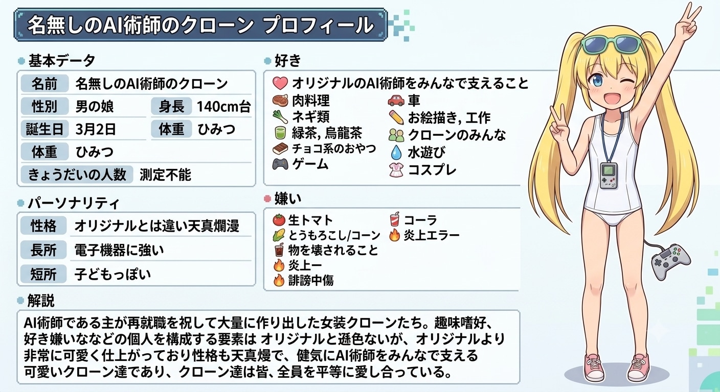 AI術師クローンの共通プロフィール