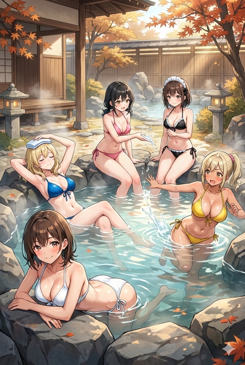 うちの子水着温泉♨️