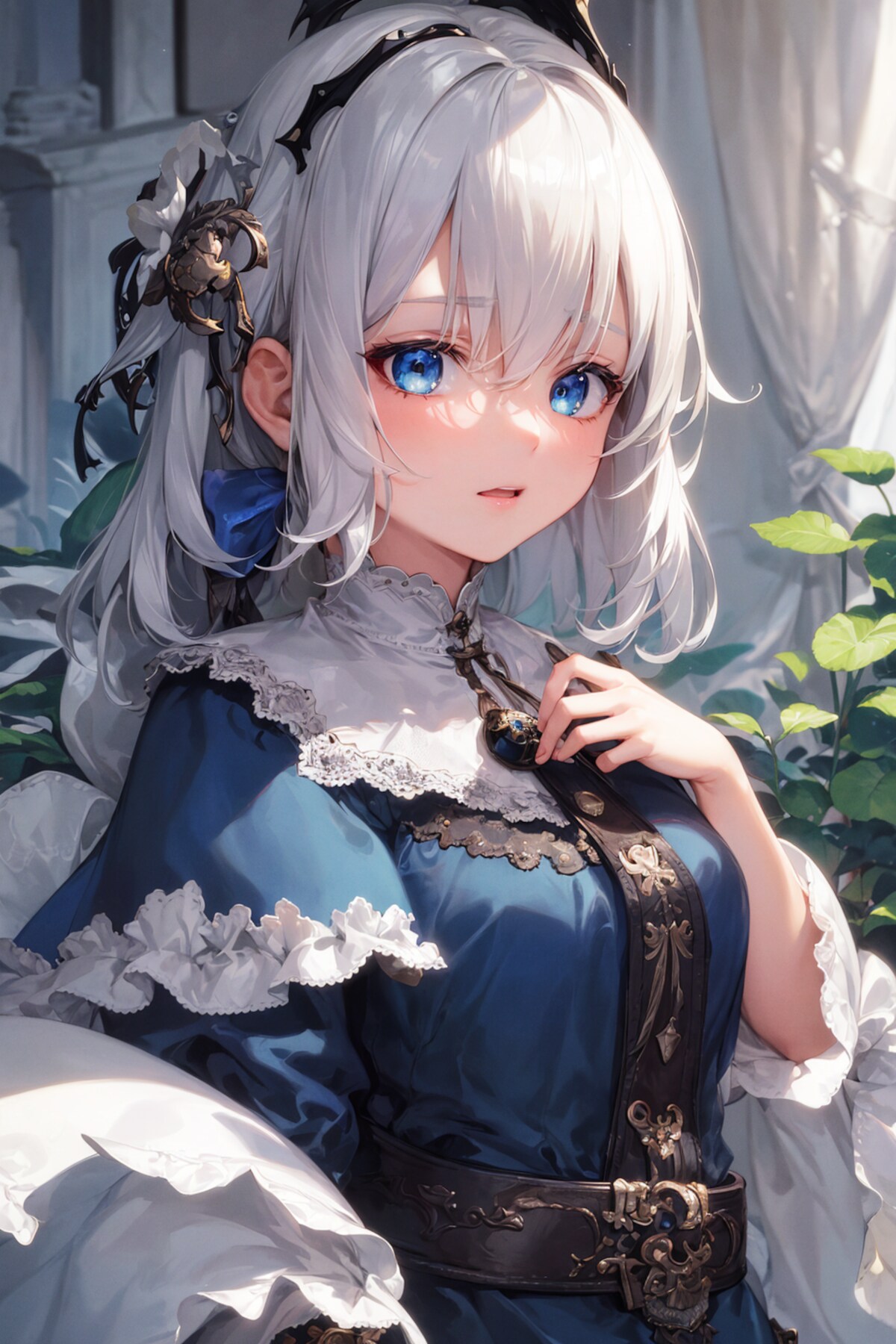 青いドレスの女の子