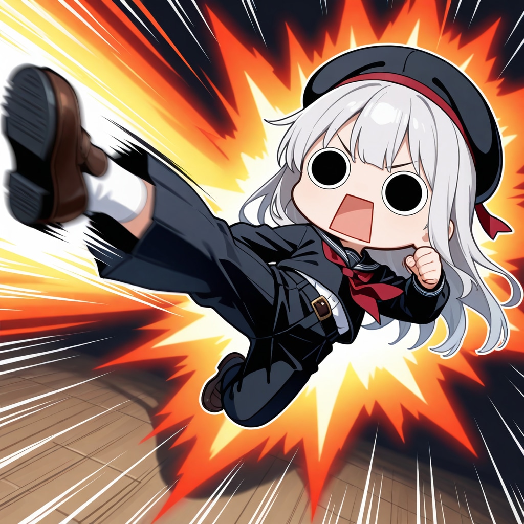 必殺技飛び蹴りえらいこっちゃ嬢