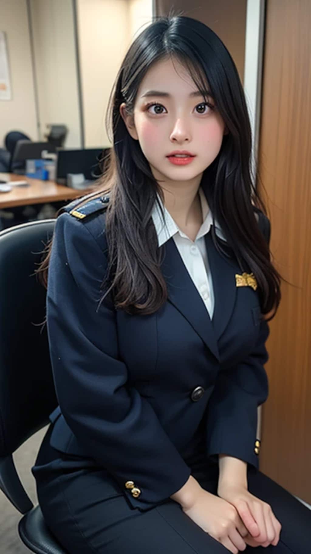 働く婦警さん。