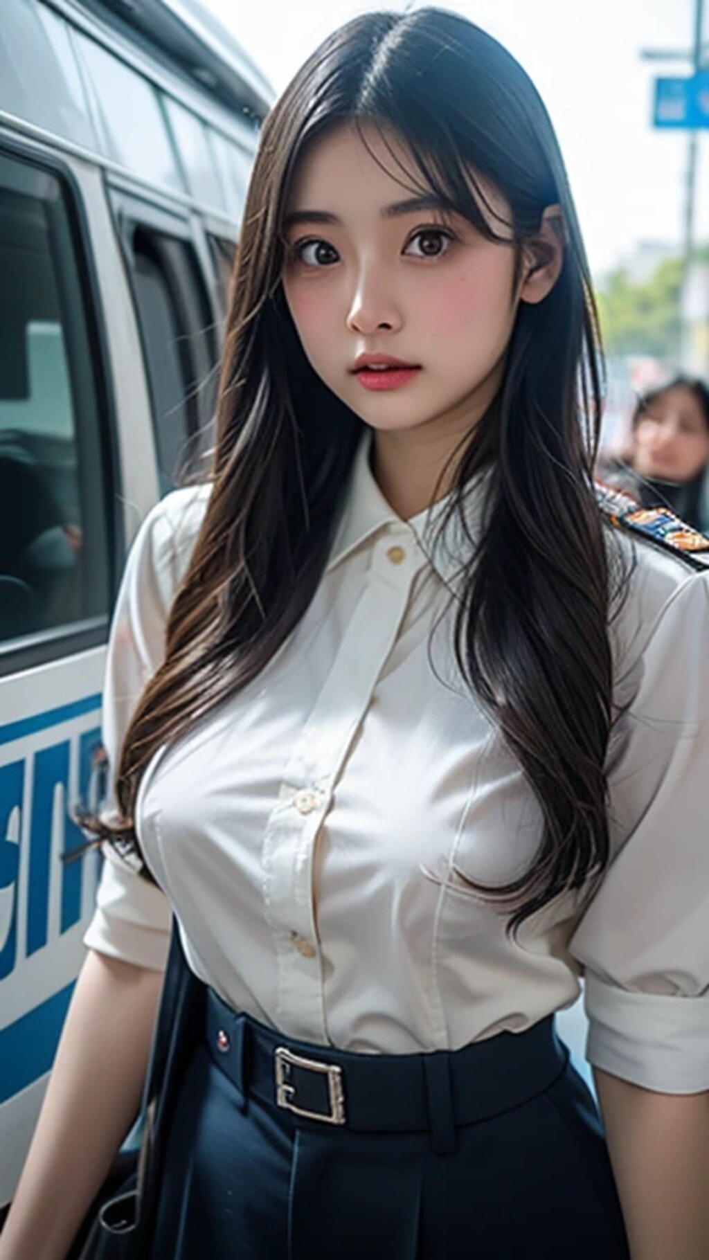 働く婦警さん。