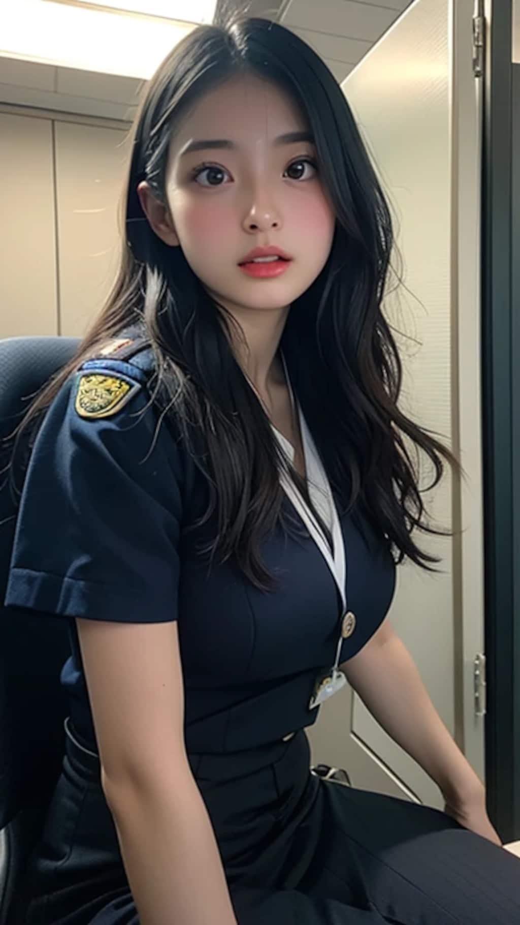 働く婦警さん。