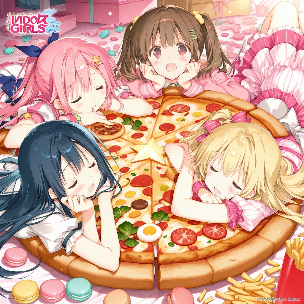カオスなピザパーティ🍕 | の人気AIイラスト・グラビア