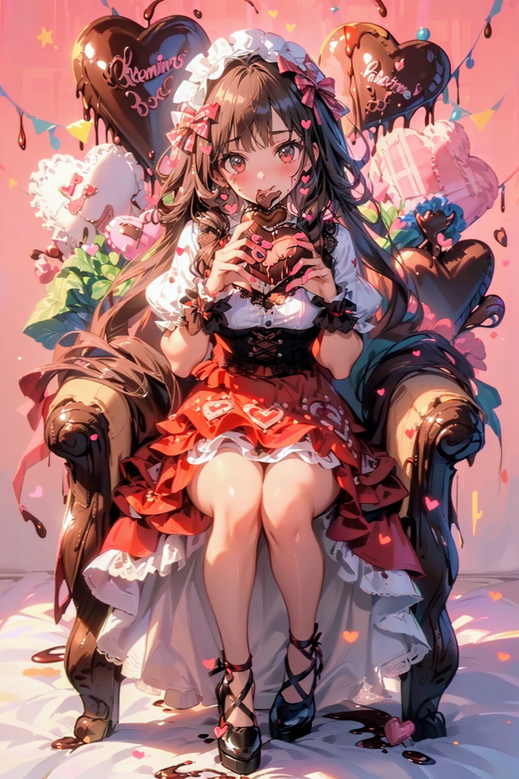 チョコ擬人化💝貰ってくれないから溶けて来ちゃった💝 | の人気AIイラスト・グラビア