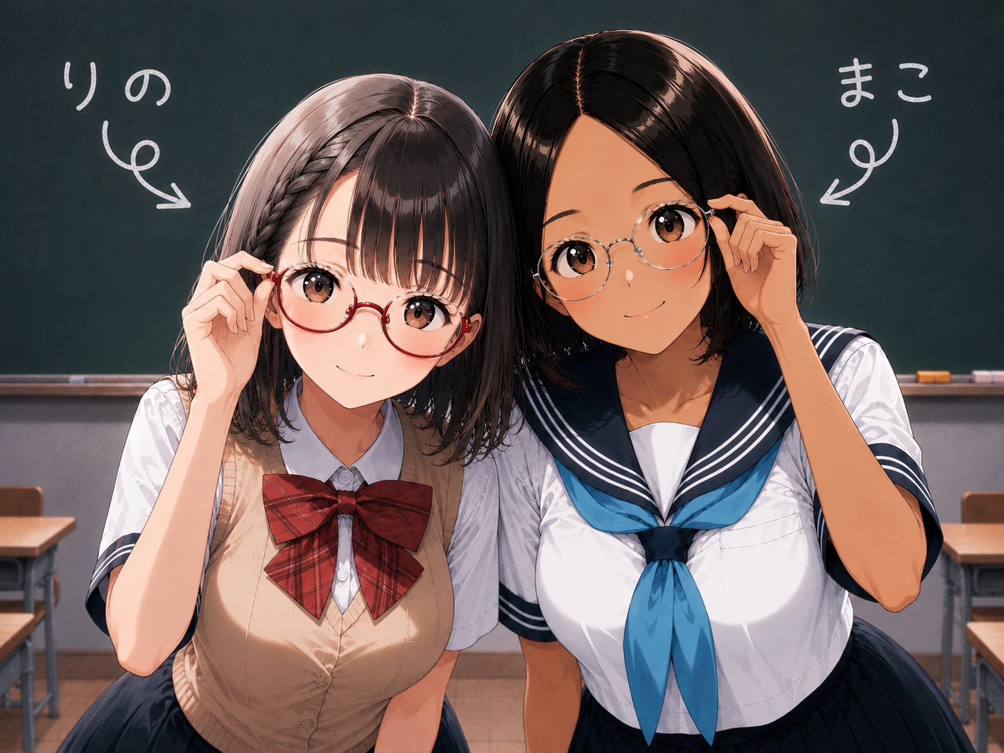 メガネをくいっと