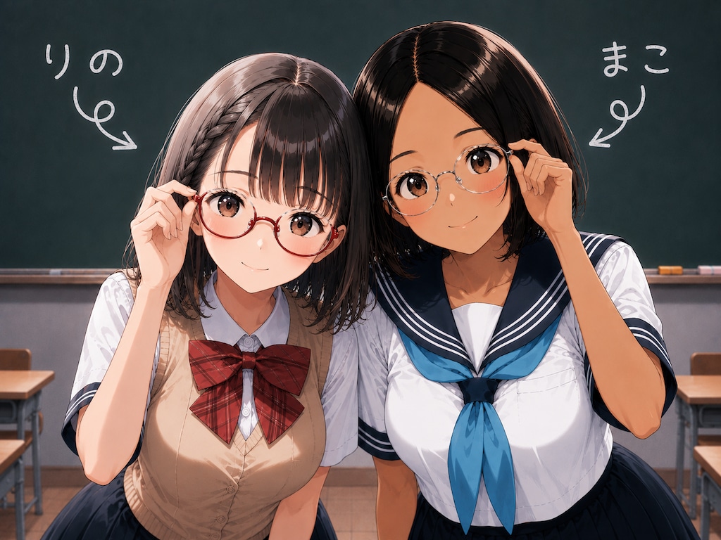メガネをくいっと
