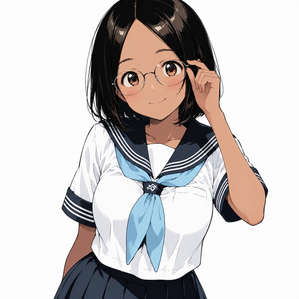 メガネをくいっと