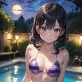 ナイトプールの水着娘6 8枚目