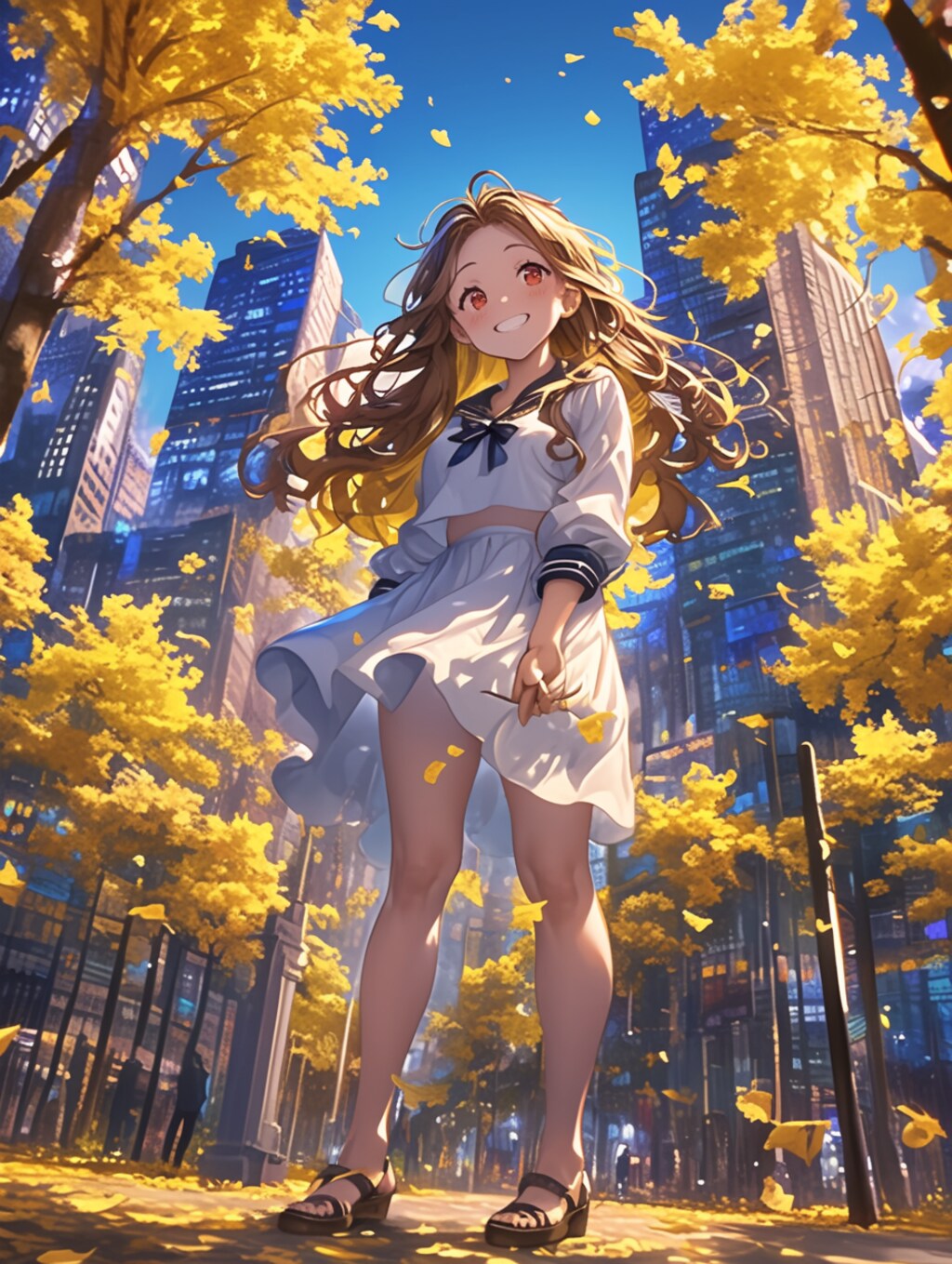 この道、毎年通ってるけど、こんなにイチョウが色づいてるのは初めてかも。都会の真ん中なのに、心が安らぐなぁ