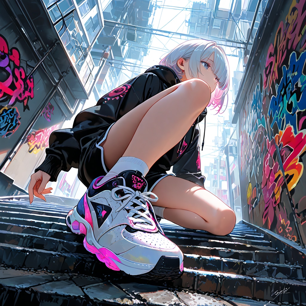 スニーカーとキャップ