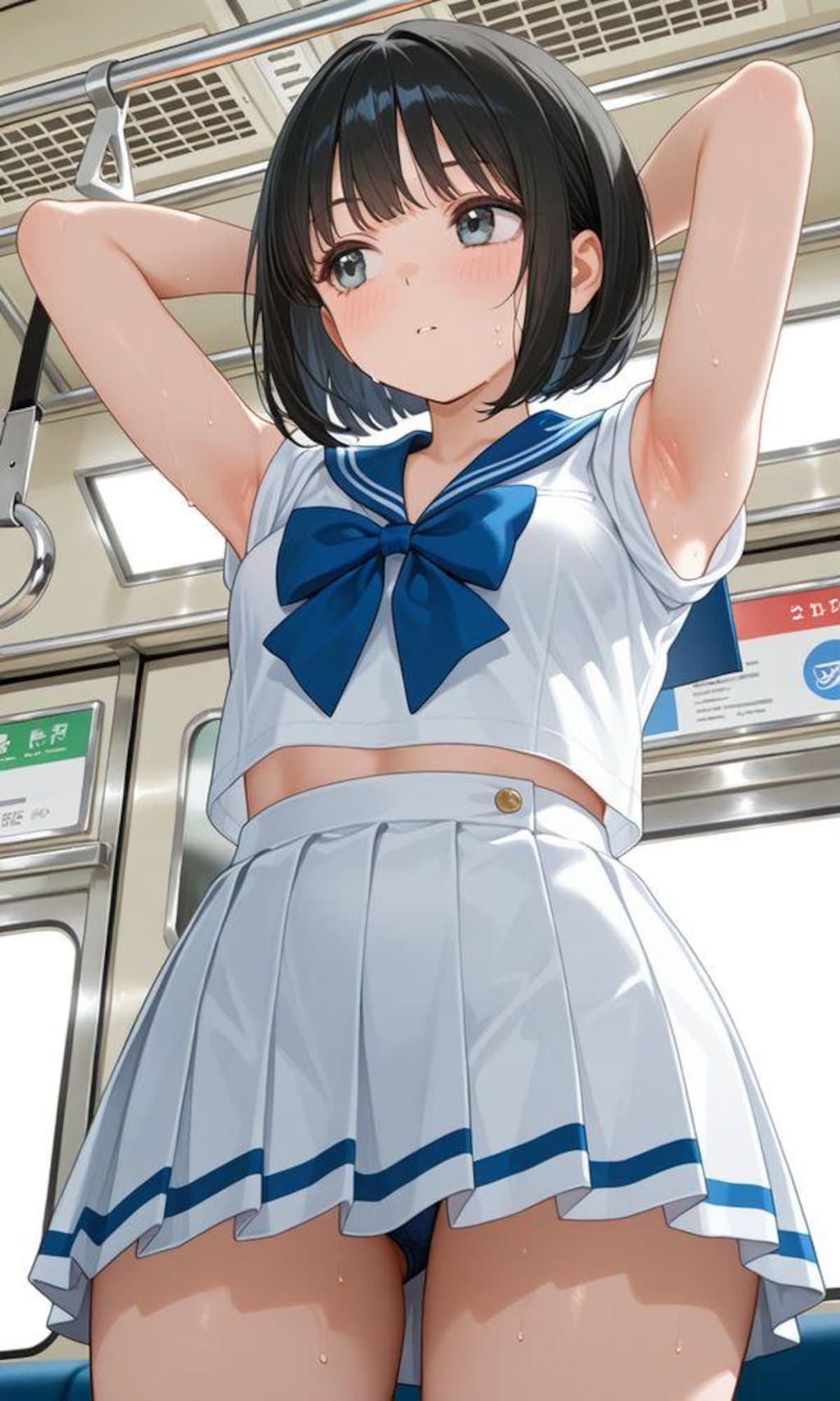 パンチラ、ローアングル、電車内