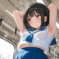 パンチラ、ローアングル、電車内 3枚目