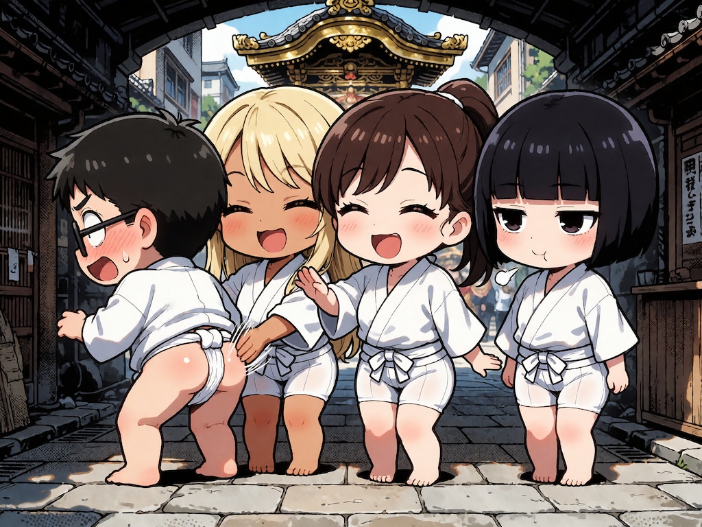 博多祇園山笠の黒ギャル【２コマ】