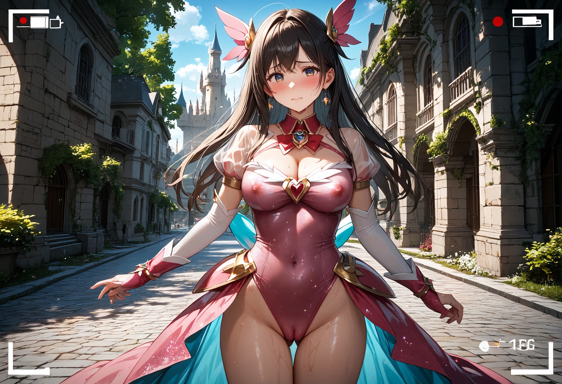 城で魔法少女コスプレ撮影