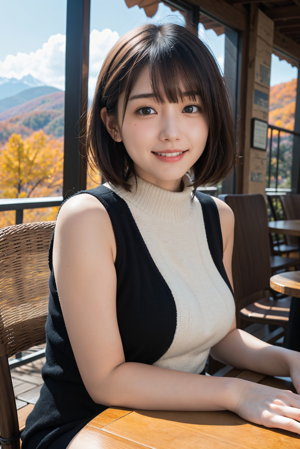 紅葉とセーター