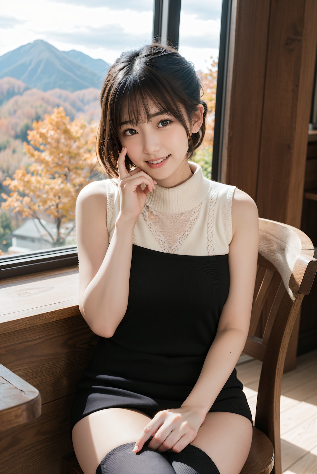 紅葉とセーター