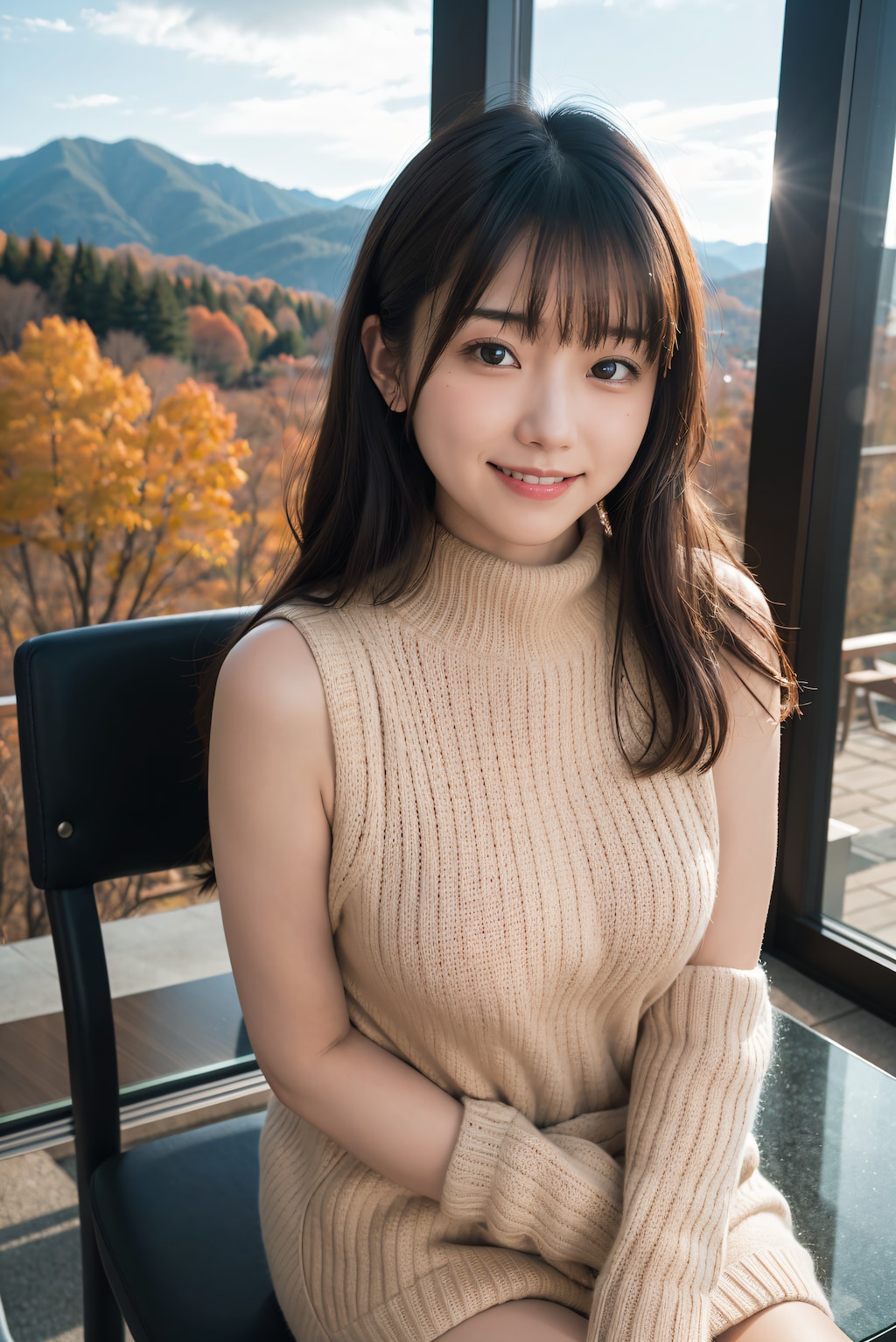 紅葉とセーター