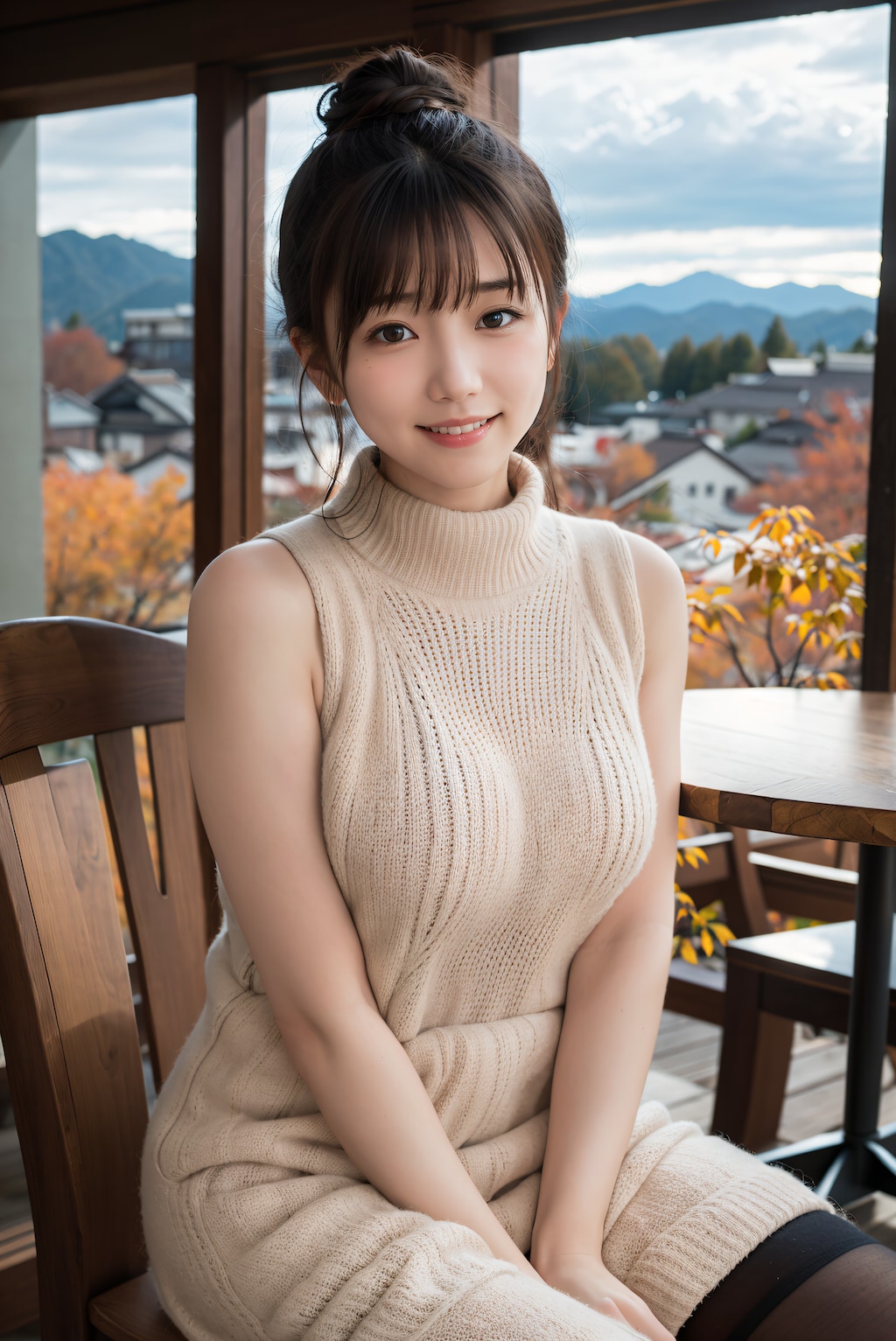 紅葉とセーター