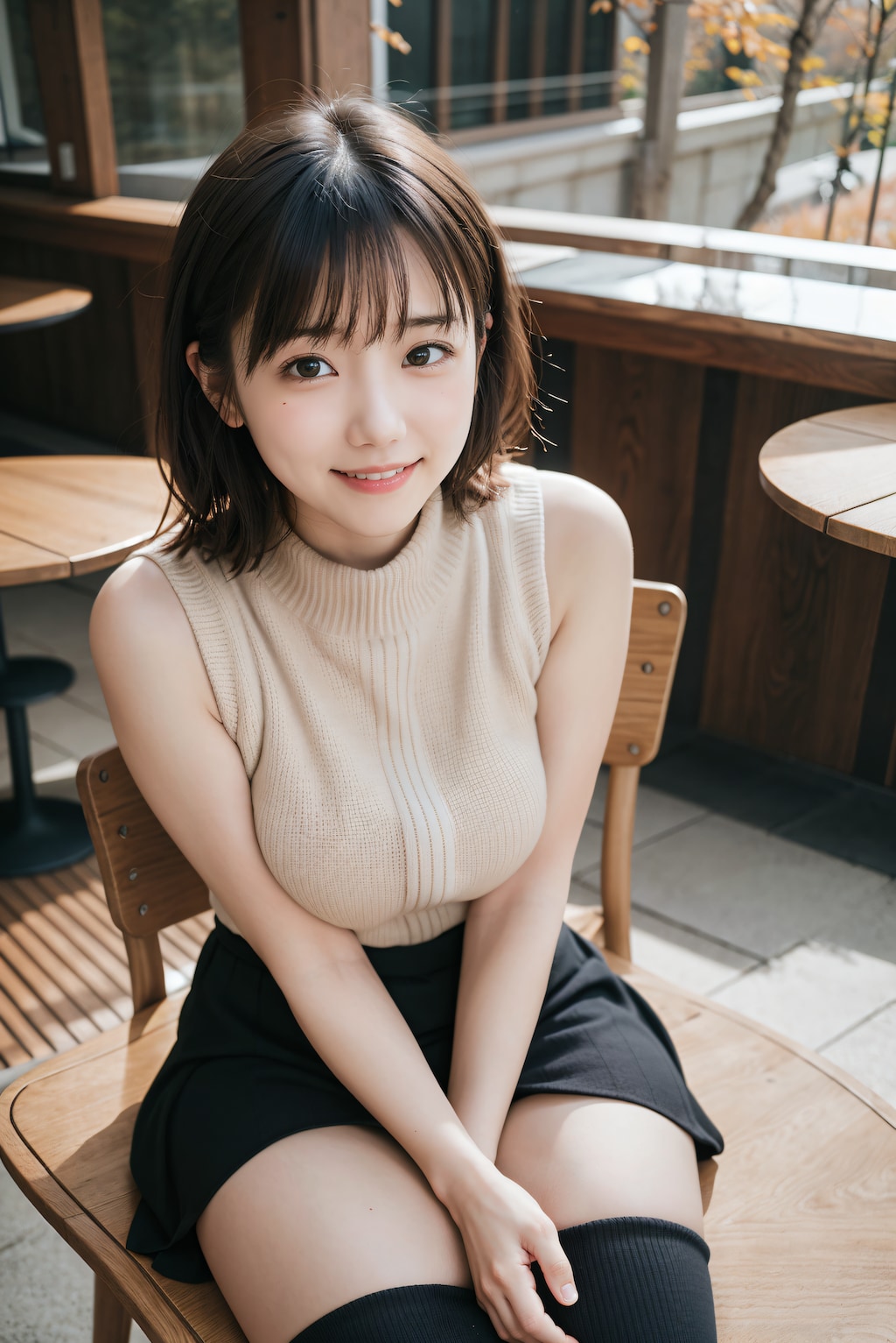 紅葉とセーター