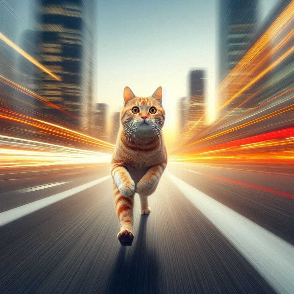 走る猫