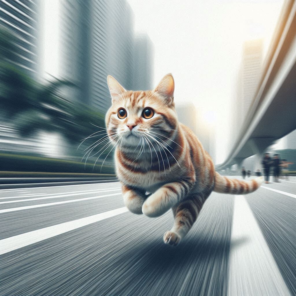 走る猫
