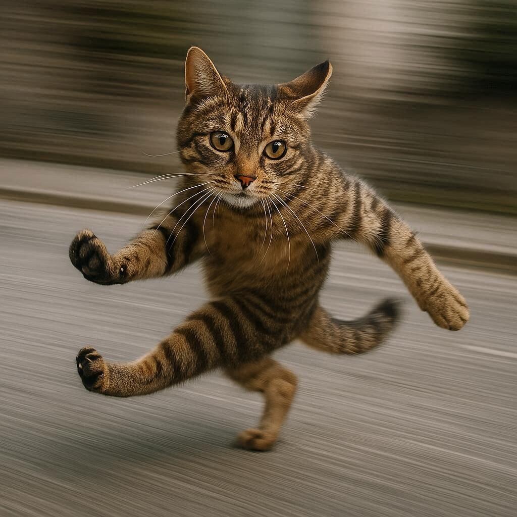 走る猫