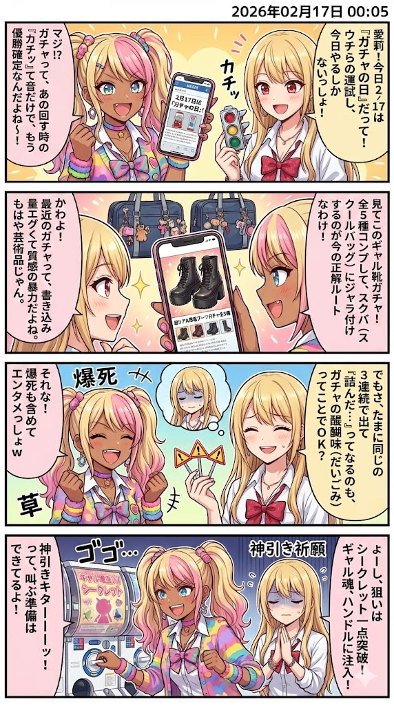 今日は『ガチャの日』！　毎日漫画0時 | の人気AIイラスト・グラビア