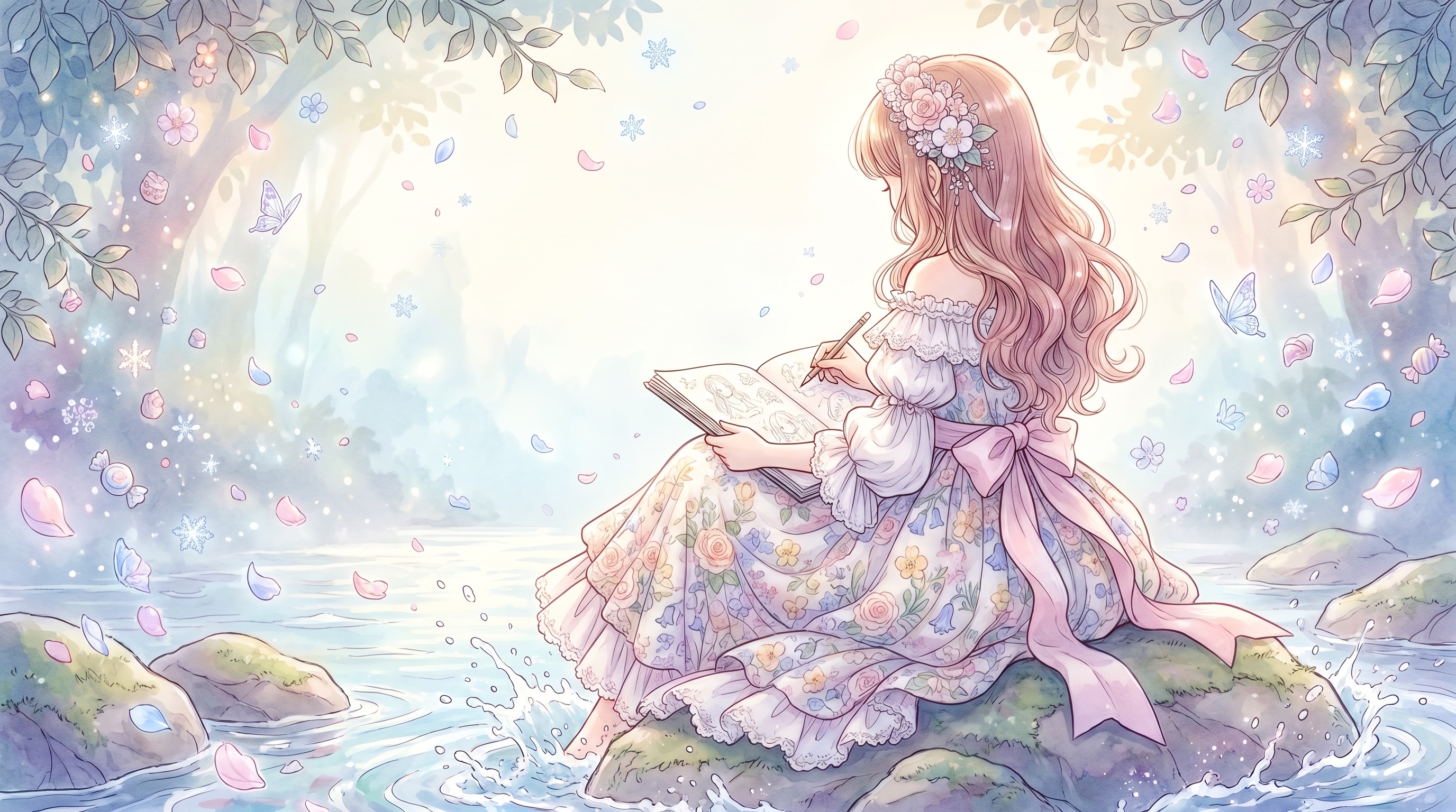 水辺花翳の素描 | の人気AIイラスト・グラビア