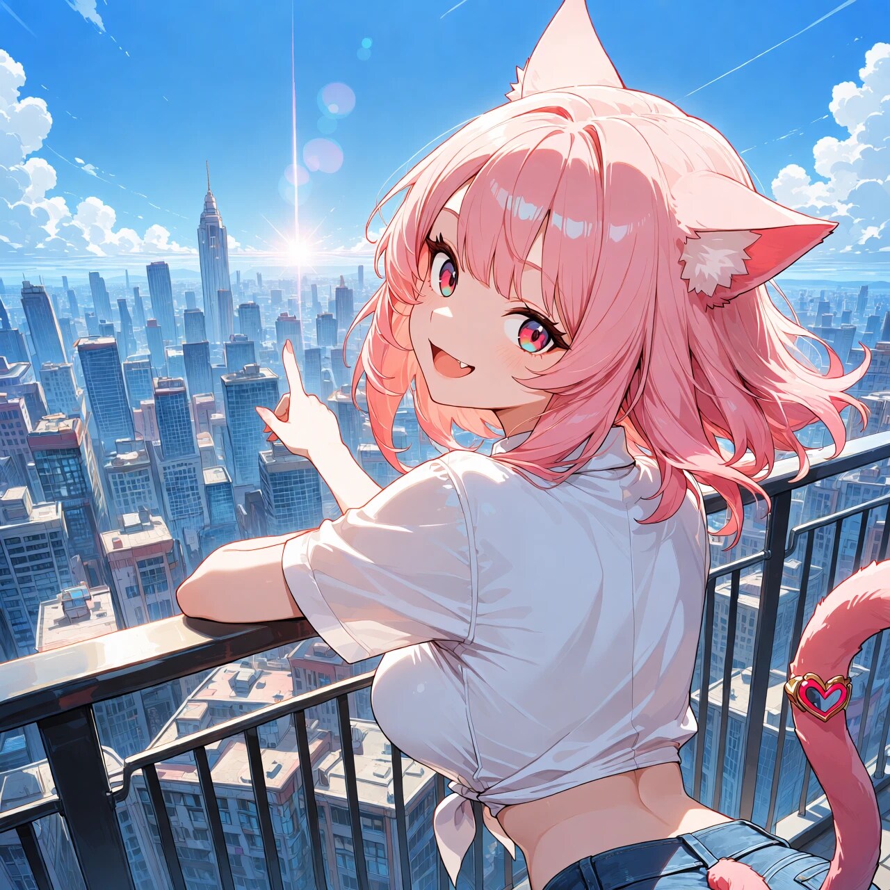 向こうを指さす猫耳さん(anima版/非LoRA版)
