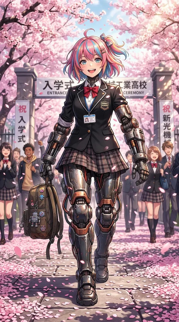 サイボーグ少女の入学 | の人気AIイラスト・グラビア