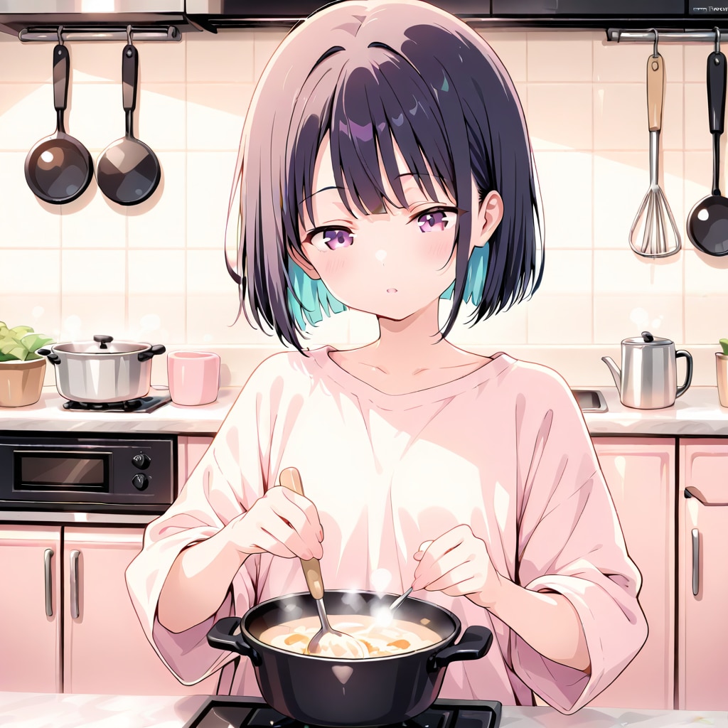 無心で料理中・・・