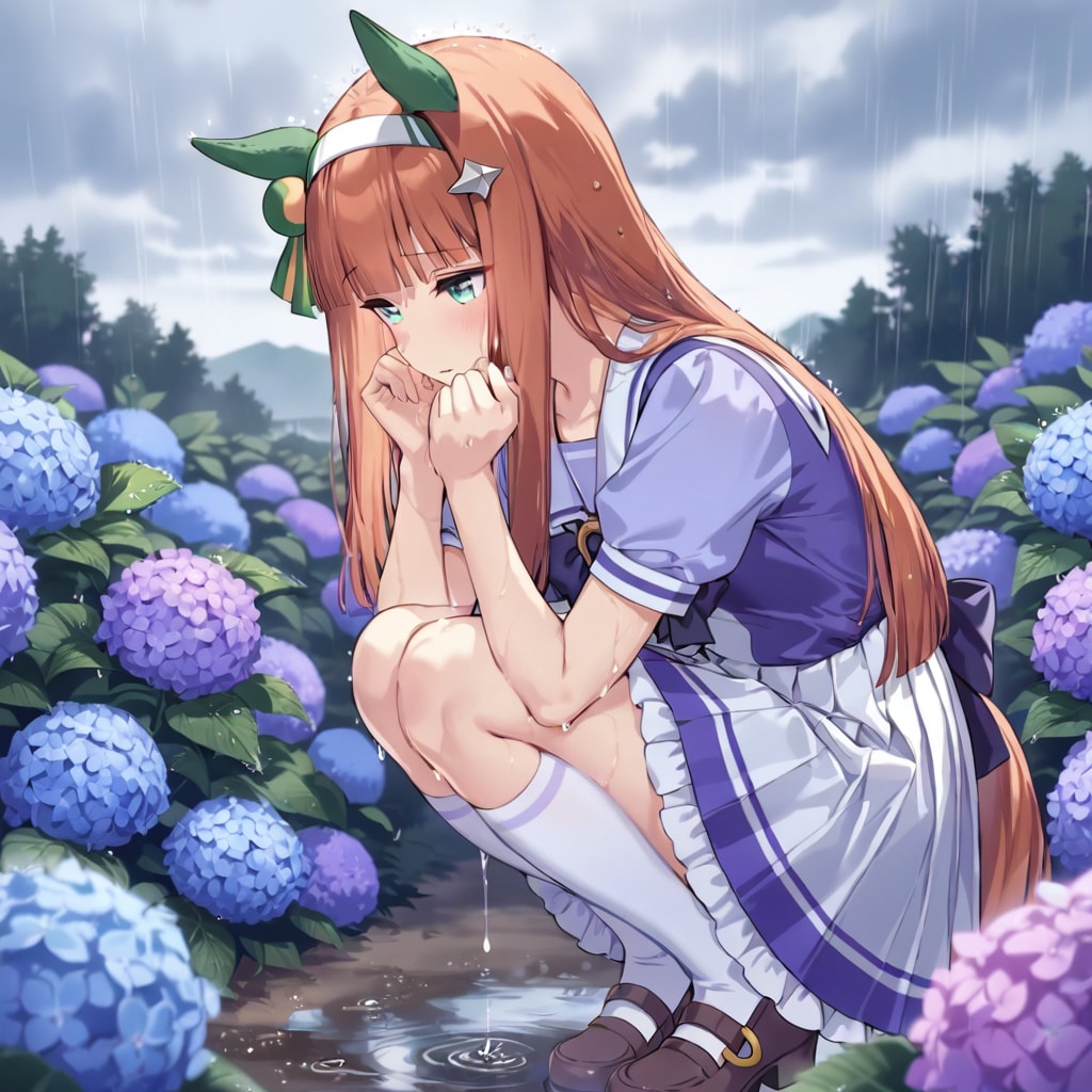 サイレンススズカさんと紫陽花