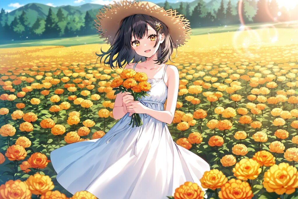 麦わらの帽子の君が