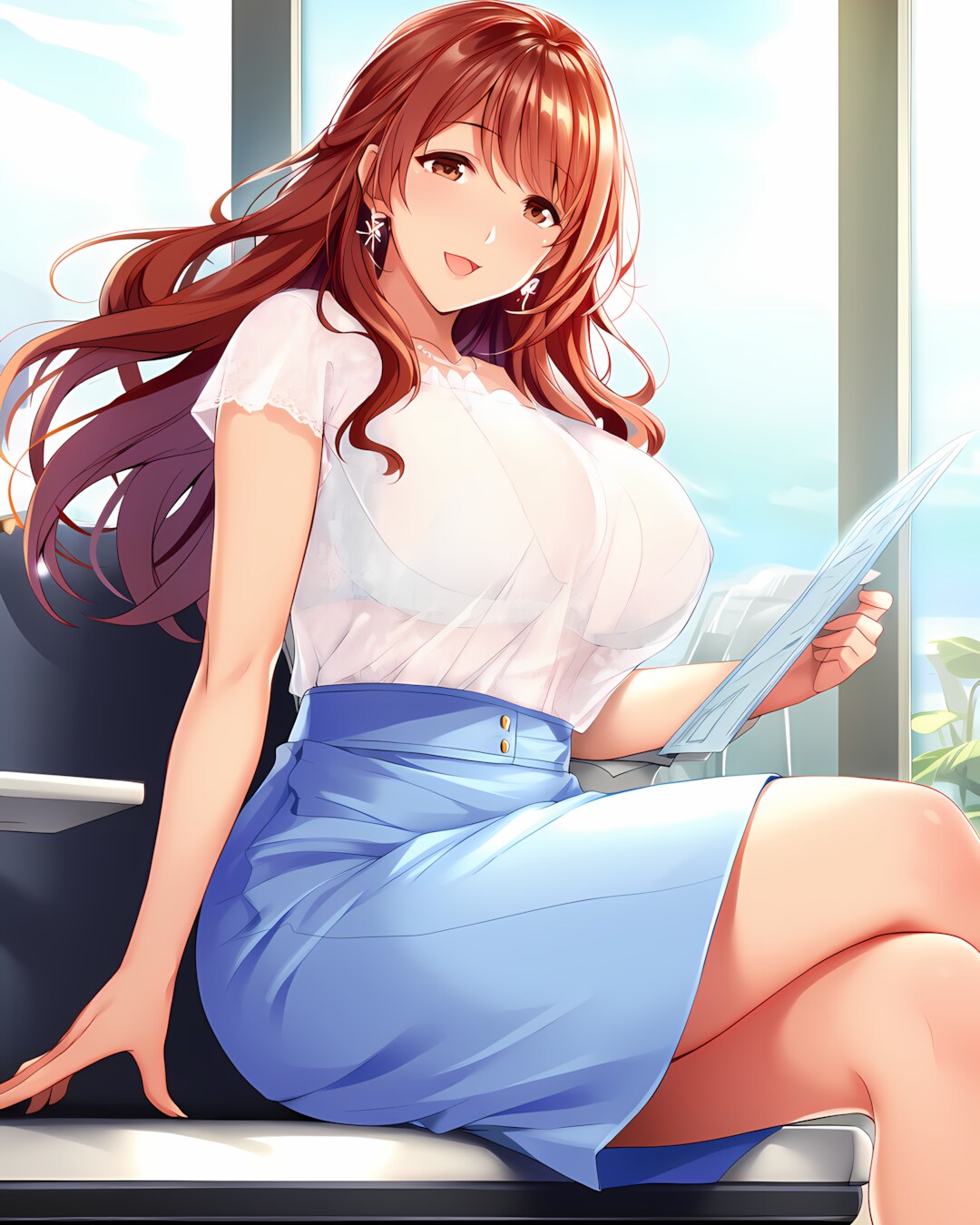 お昼休み✨オフィスで頑張るノノカ💻 | の人気AIイラスト・グラビア