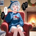 暖炉とサメ美ちゃん 2枚目