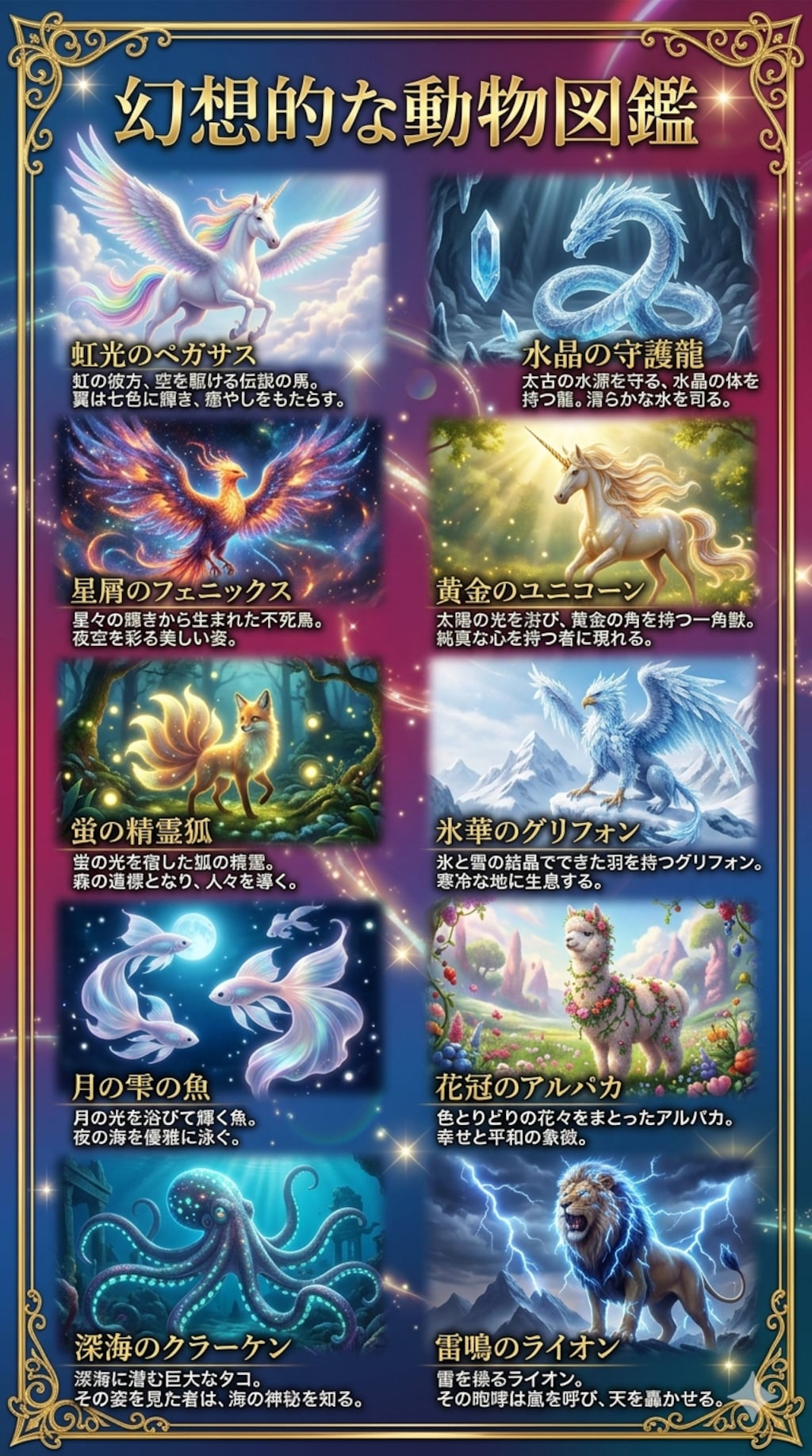 幻想的な動物図鑑