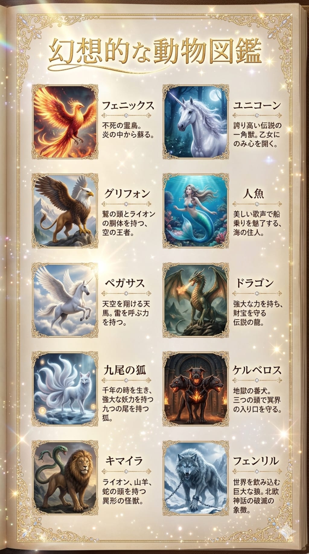 幻想的な動物図鑑