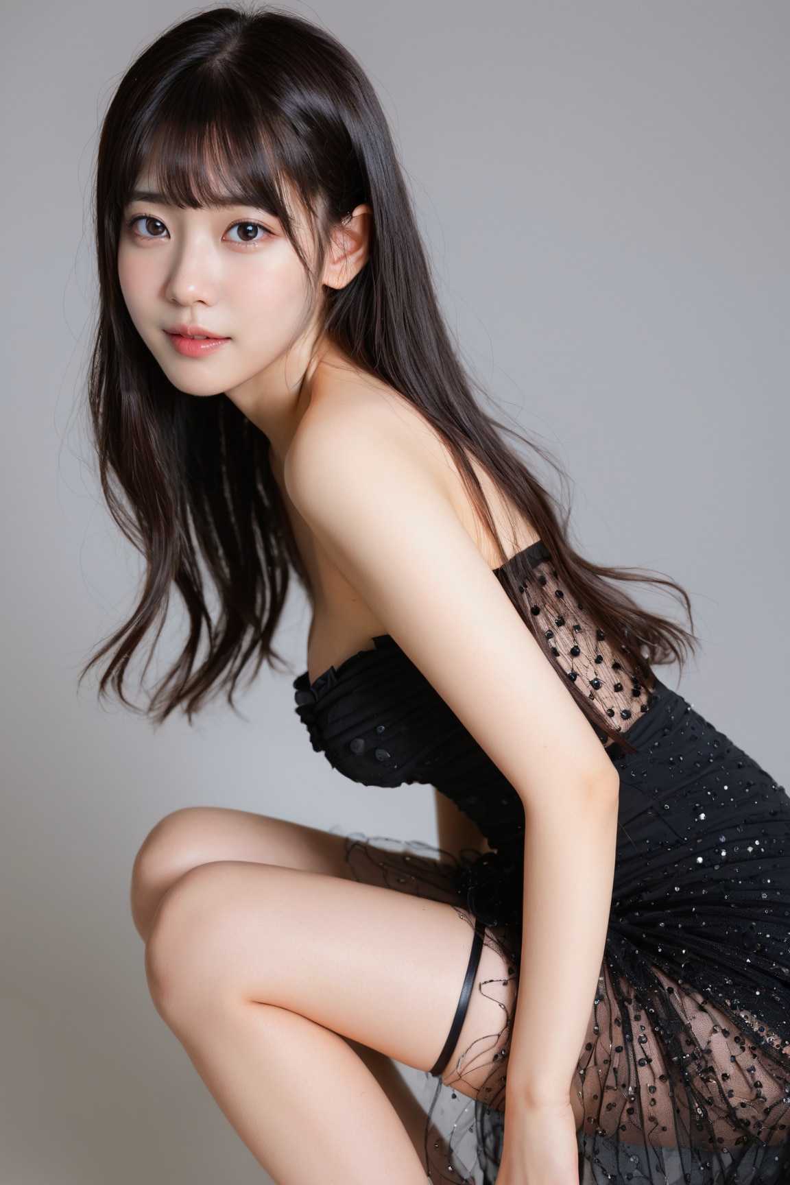 Black mini dress