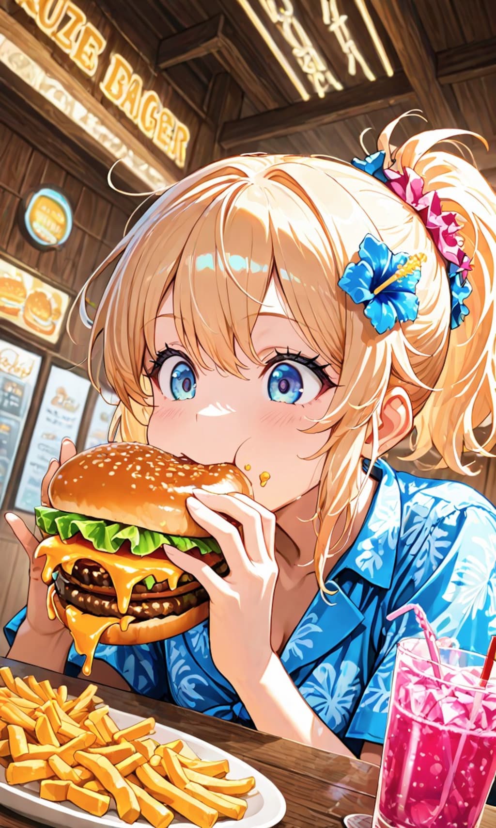 ハワイアンハンバーガーが好きです。