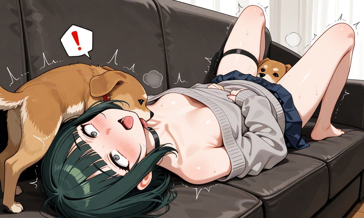 犬と戯れる女の子