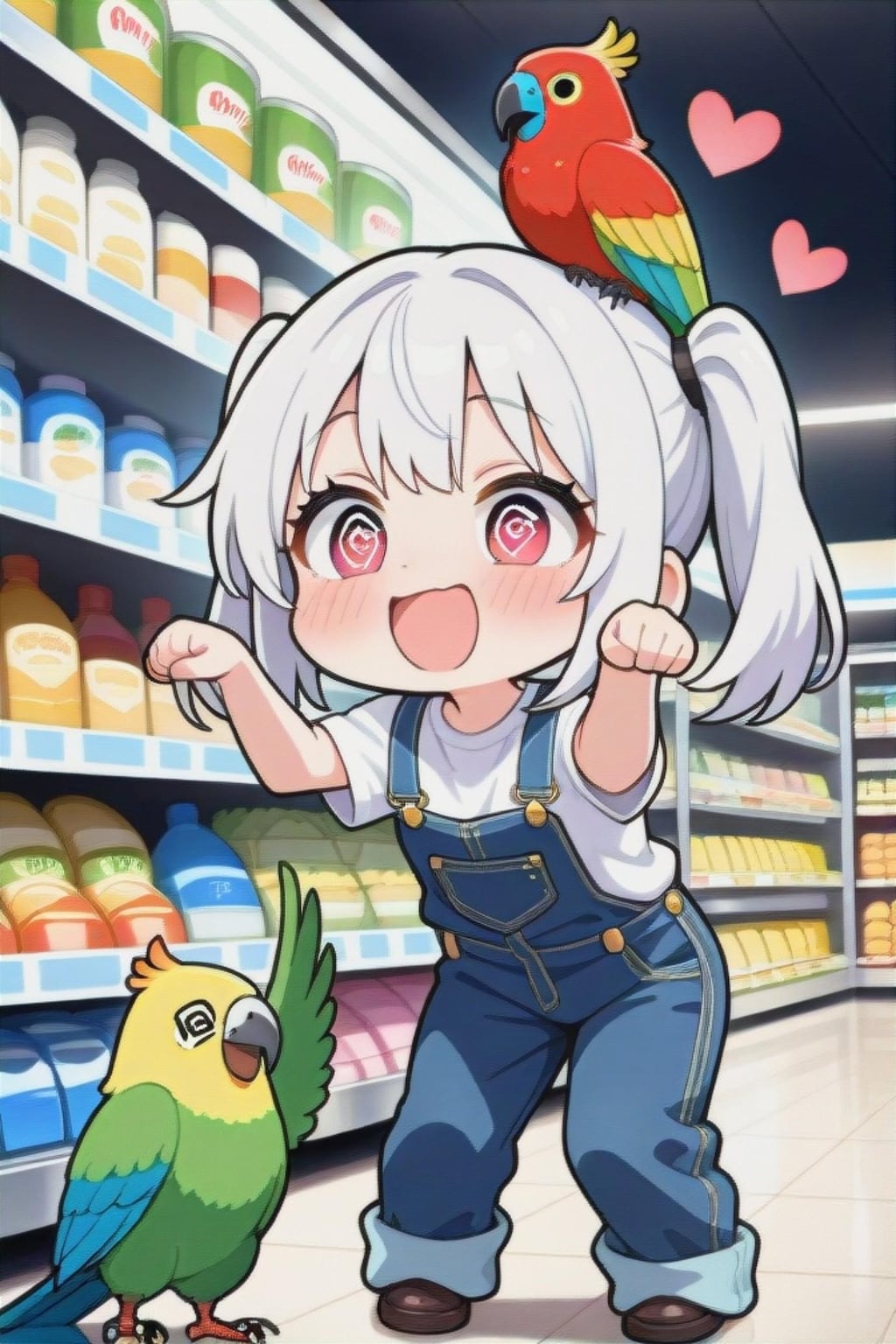 白髪ちゃんとオウム