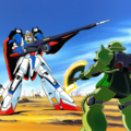 V4,5 ガンダムVSザク　戦闘風景　レトロアート 8枚目