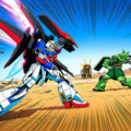 V4,5 ガンダムVSザク　戦闘風景　レトロアート 10枚目